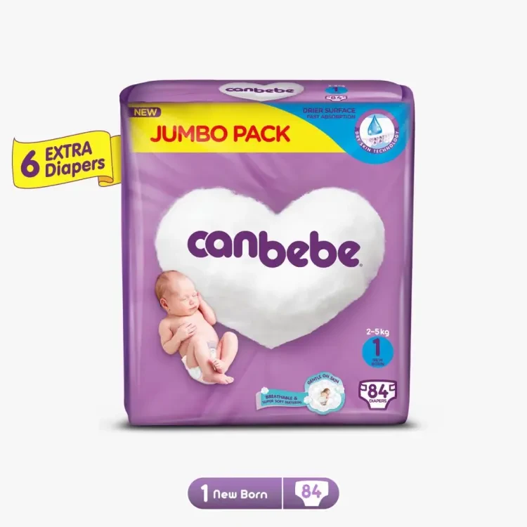 Canbebe Jumbo Pack Newborn Diapers (84PCS) price in Pakistan
