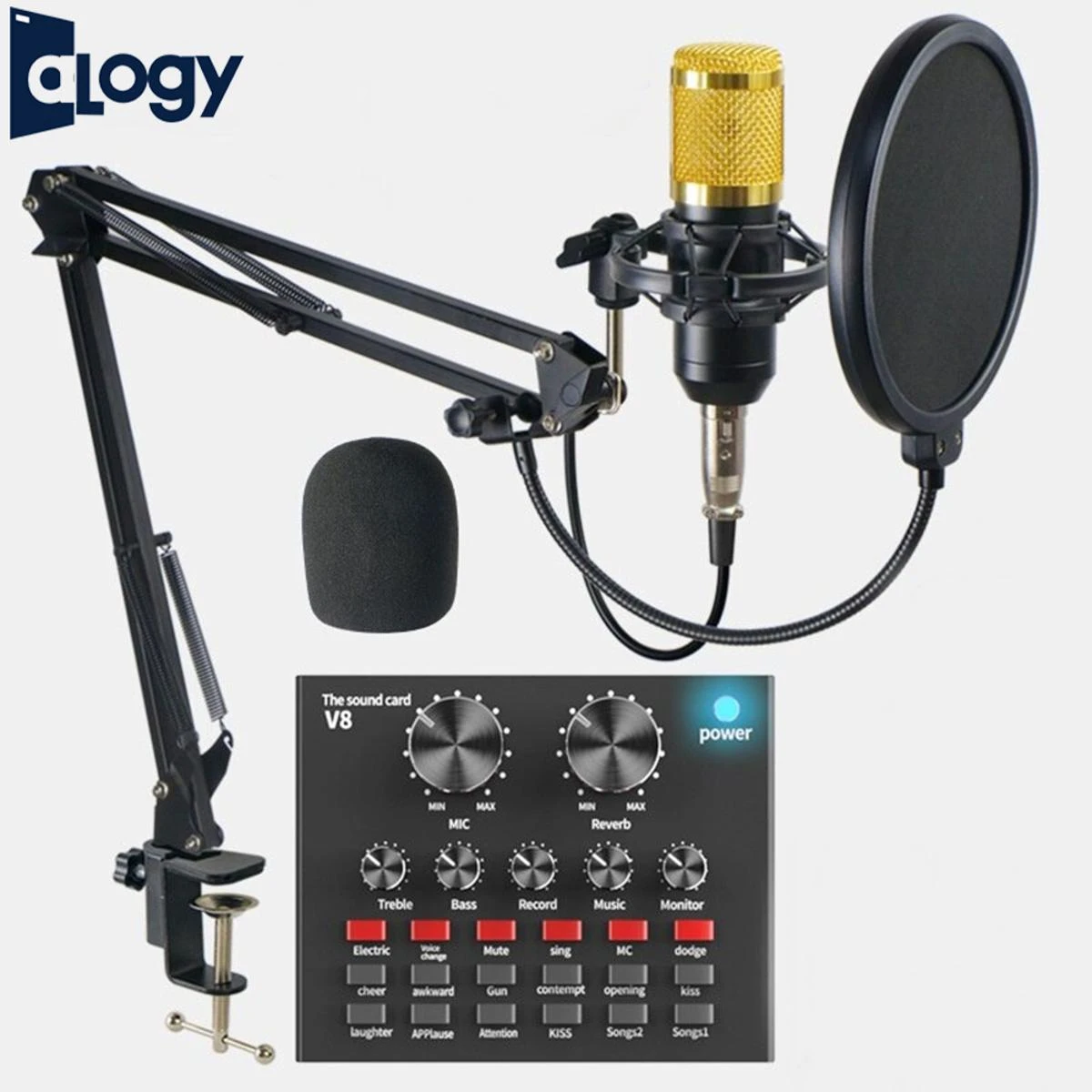 ALOGY BM800 Condenser Microphone Kit With V8 USB Sound Card, Pop Filter & Arm Scissor Stand price in Pakistan