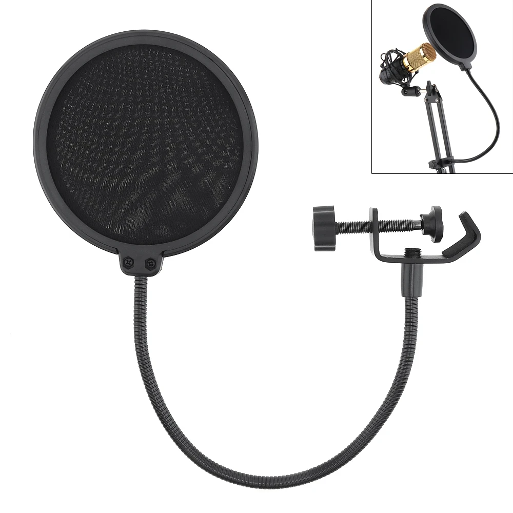 Studio Flexible Double Layer Microphone Wind Screen Mask Mic Pop Filter price in Pakistan