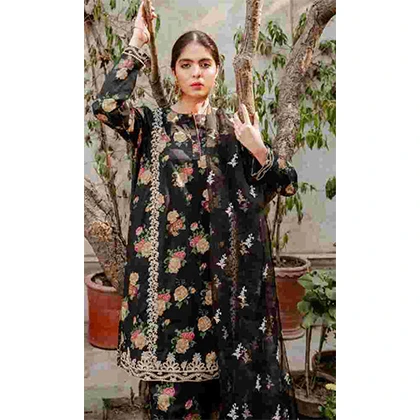 3PC Lawn Embroidered Shirt With Embroidered Crinkle Chiffon Dupatta -BFSIN787 (B) price in Pakistan