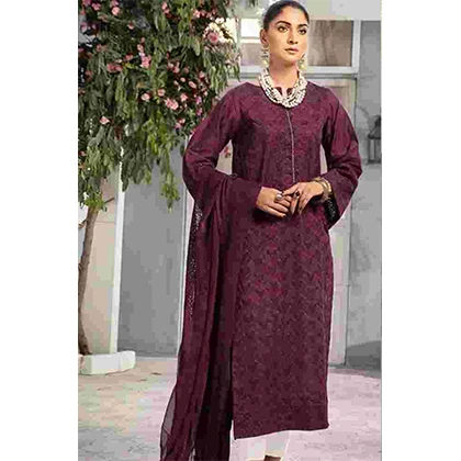3PC Chicken Kari Heavy Embroidered Shirt With Embroidered Bamber Chiffon Dupatta – BFAD829 (B) price in Pakistan