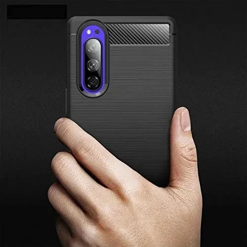Sony Xperia 5 Case Bumper Rubber Silicon Carbon Fiber Flexible Protective Cover For Sony price in Pakistan