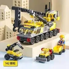 READY STOCK Mini 6 In 1 Building Blocks DIY Educational Play for ldren Police Airplane&fire Truck&castle Model Building Blocks StylesConstruction fleet price in Pakistan