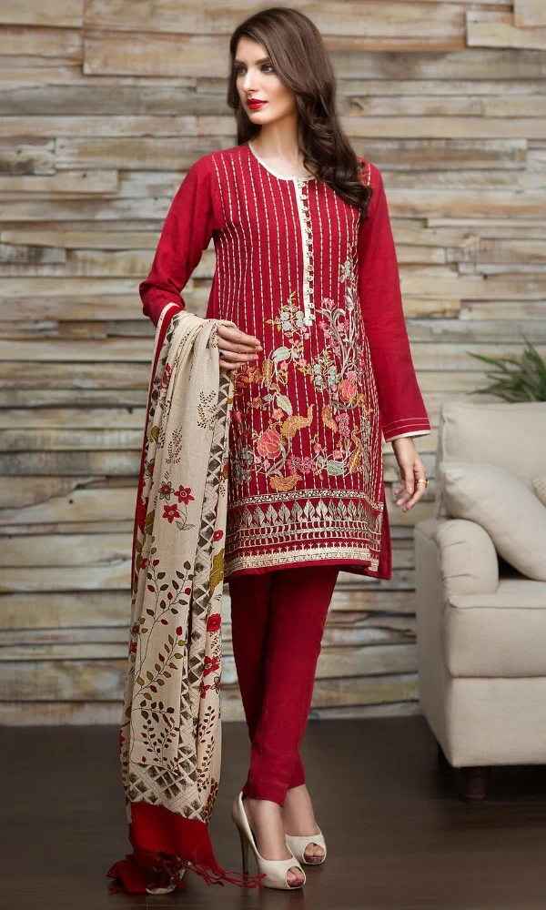 Khaadi-3PC Front Heavy Embroidered With(D) price in Pakistan