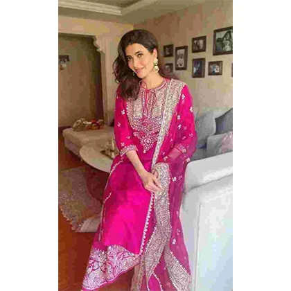 3PC Cotton Embroidered Shirt With Embroidered Crinkle Chiffon Dupatta -BFSIN782 (B) price in Pakistan