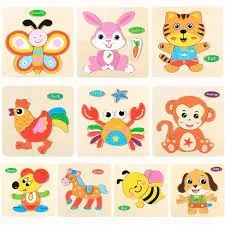 Pack of 5 Colorful 3d Wooden Puzzles Children Educational Learning Toys Wooden Toys price in Pakistan