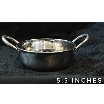 Stainless steel Cooking Pot (Pateli) (Degchi) small size stain steel casserole wok without lid Karahi kitchen use Good quality 5.5 inches 14 cm price in Pakistan