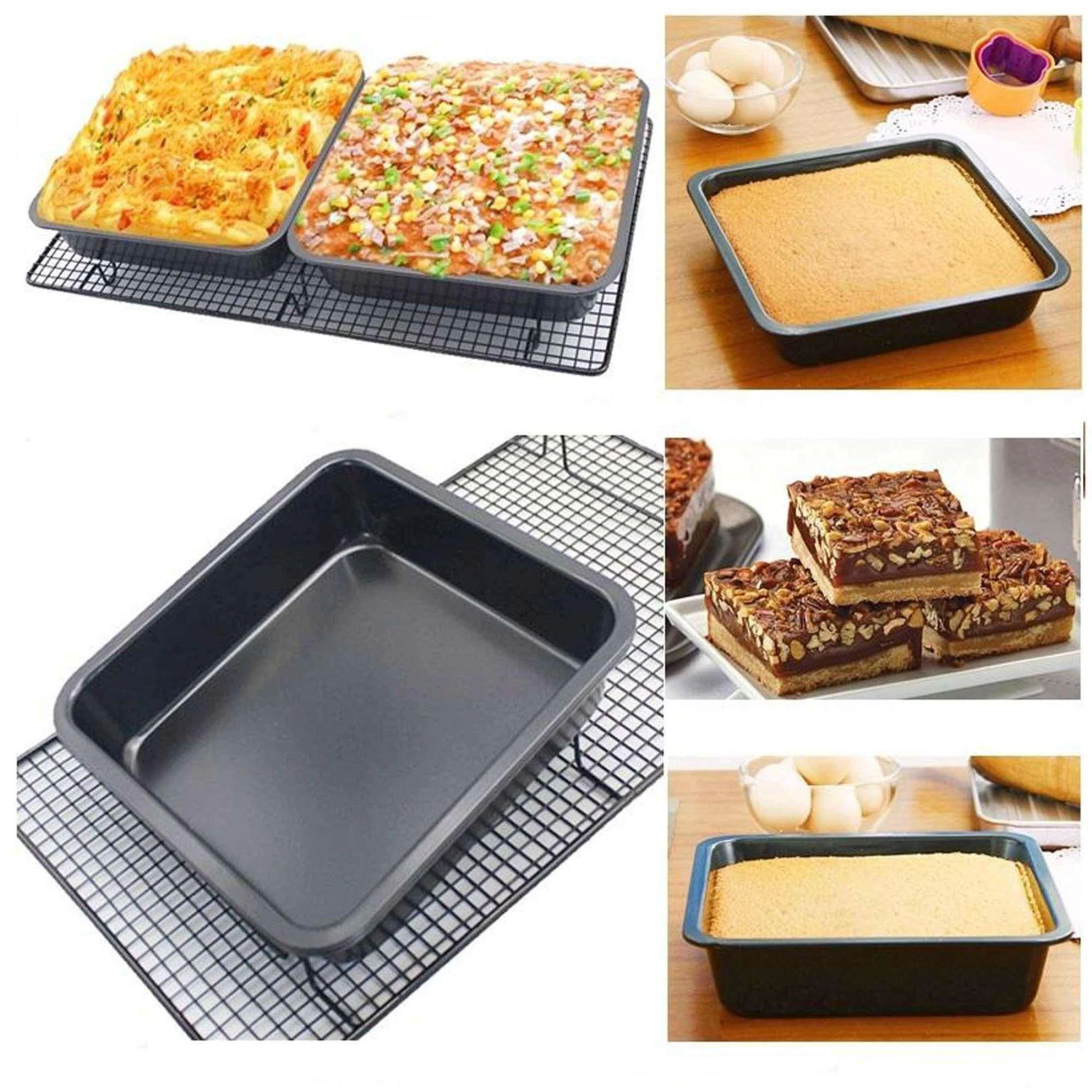 Square Shape No-Stick Cake Bread Mold Bake ware Carbon Steel Cake Bread Make PanSquare Cake Mold Tray Pan price in Pakistan