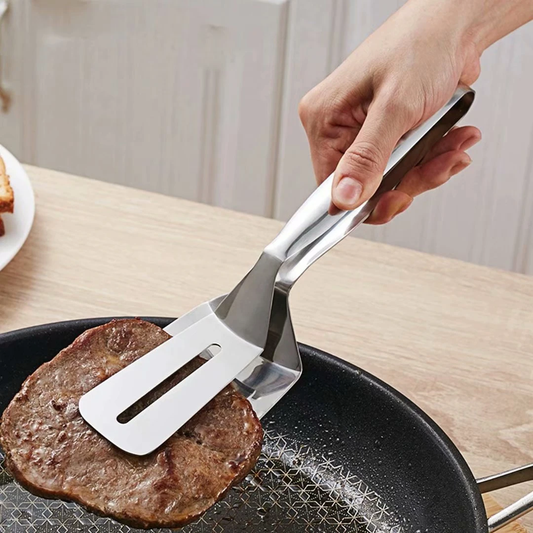 Double Sided Spatula Stainless Steel Food Flipping Clip price in Pakistan