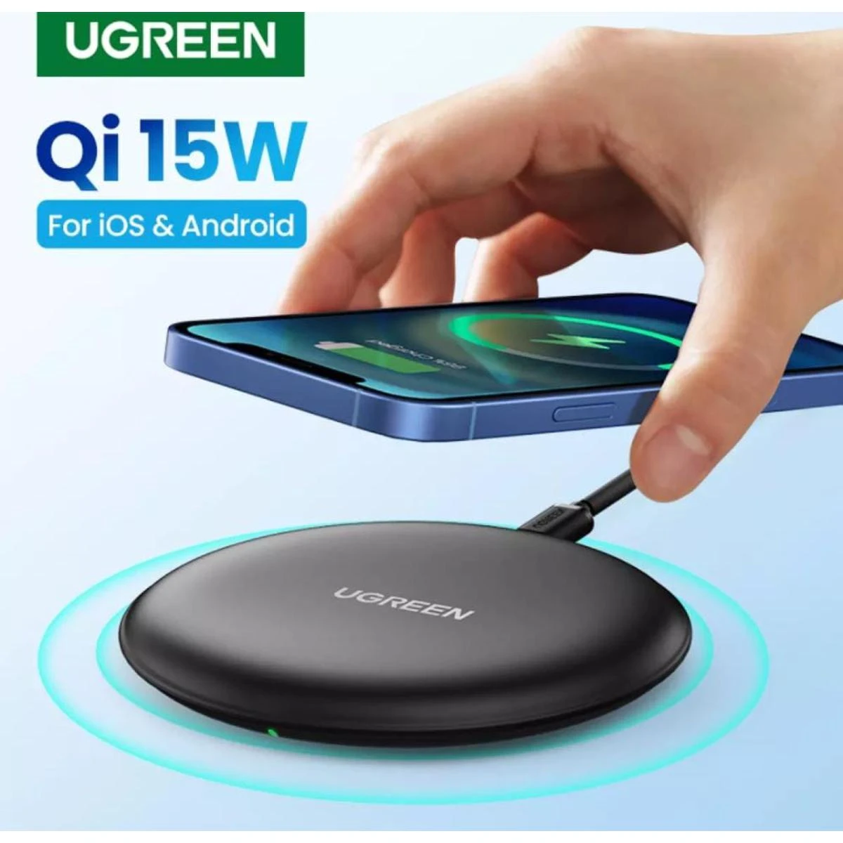 Ugreen Qi wireless fast charger 15W For Iphone & Android 80537 price in Pakistan
