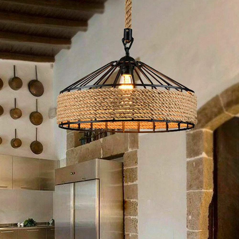 Retro Rope Creative Modern Design Pendant Lamp Decoration E27 Pendant Lights price in Pakistan