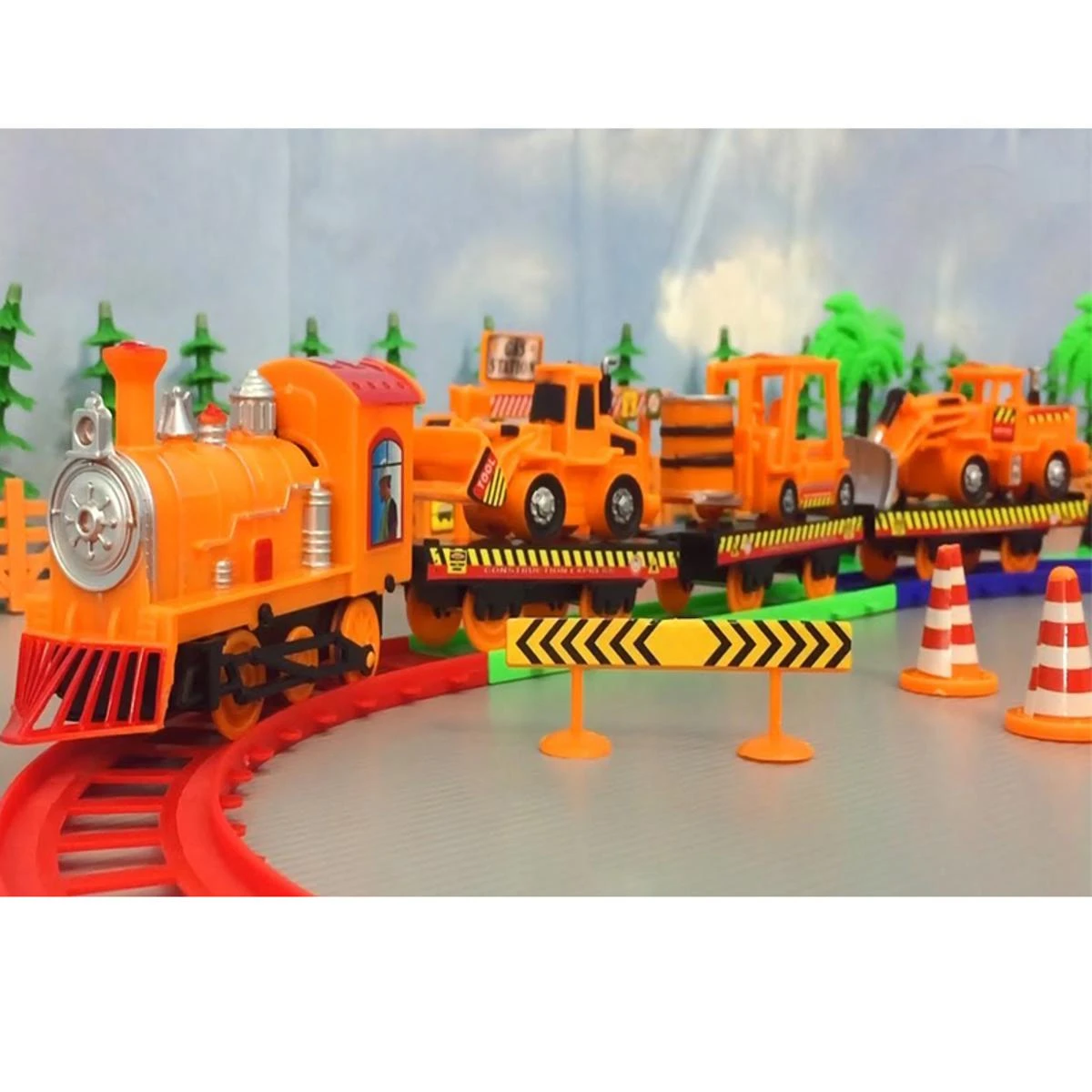 Orange Electric Train track for kids play vehicles price in Pakistan