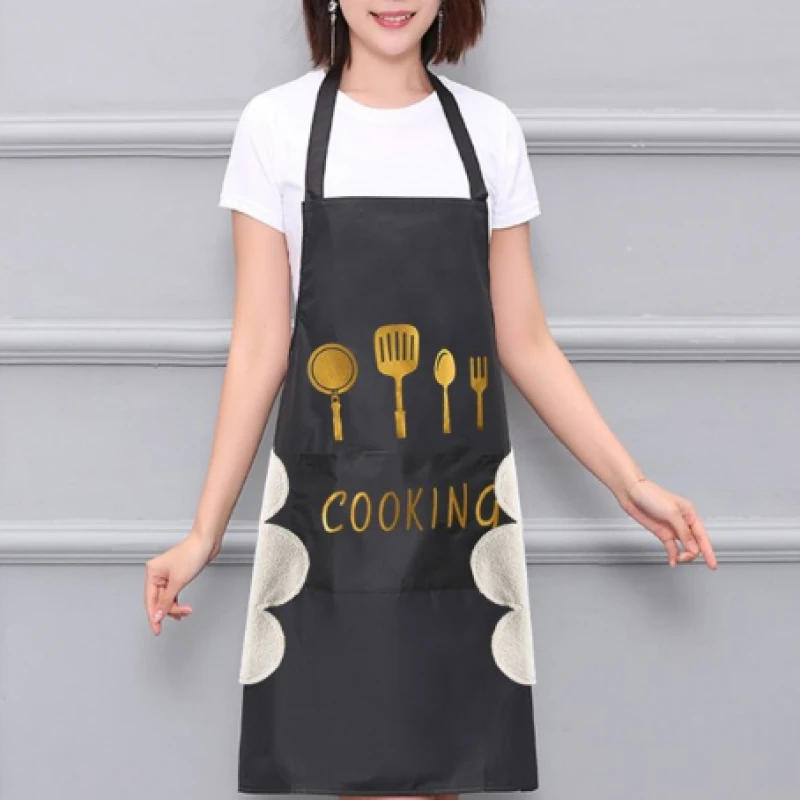 Kitchen Cooking Apron With Hand-Wipe Pockets Waterproof For Cooking price in Pakistan