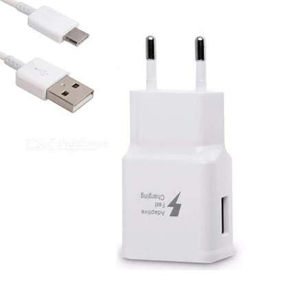 Samsung Fast Charger With Micro USB Cable Fast Charging Adapter Quick Charge Charging Wall Charger Plug Compatible with Samsung Galaxy S6S7S8S8+S9S10+EdgeNote8Note9 (White) price in Pakistan