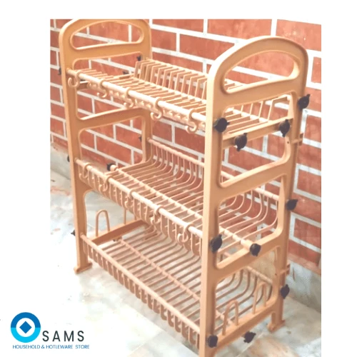 3 Tier Plate Rack- Dish Rack- Dish Drainer Plastic Rack- 3 price in Pakistan