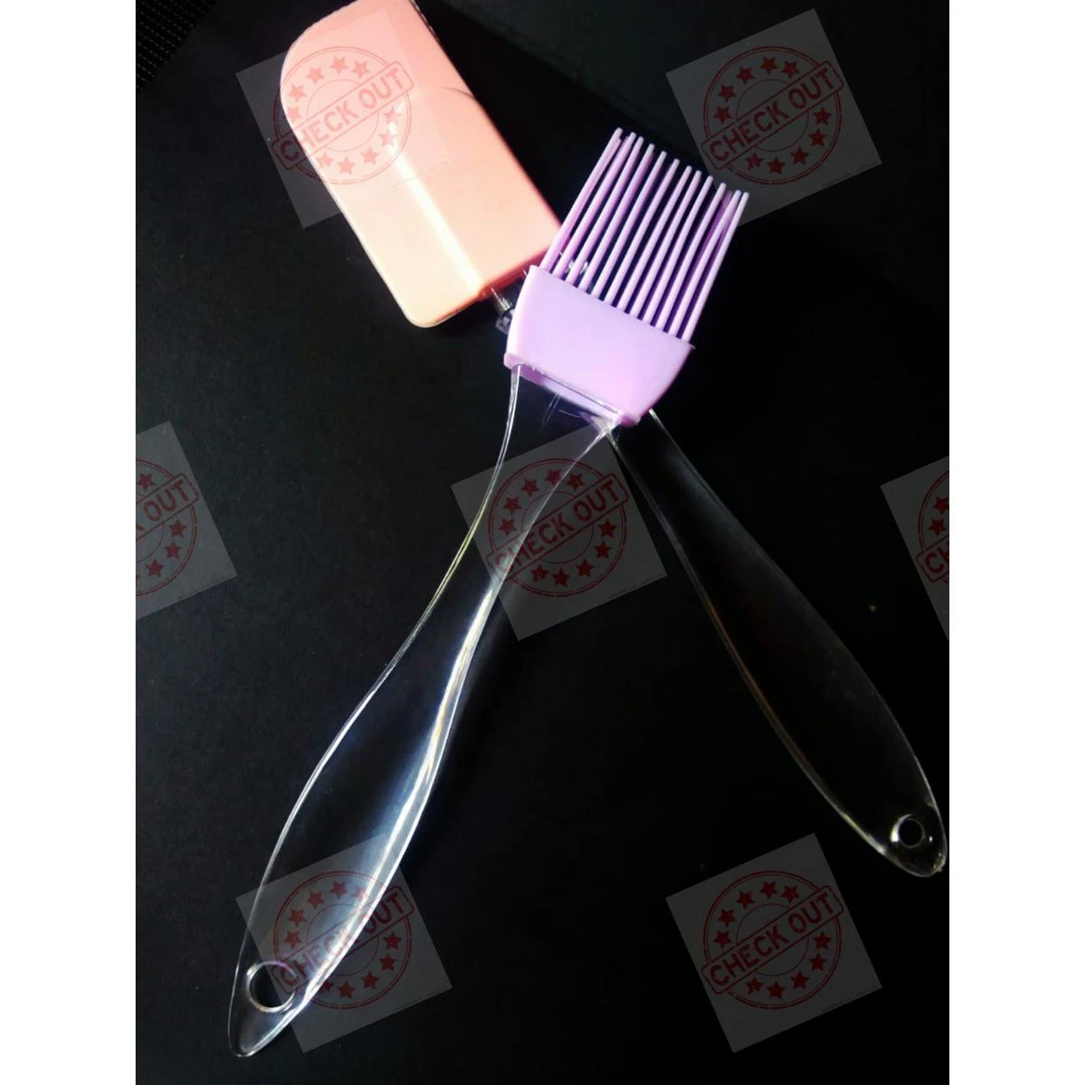 Pack of 2- Silicone Brush and Spatula- BBQ Oil Brush and Spatula set- Transparent Acrylic price in Pakistan