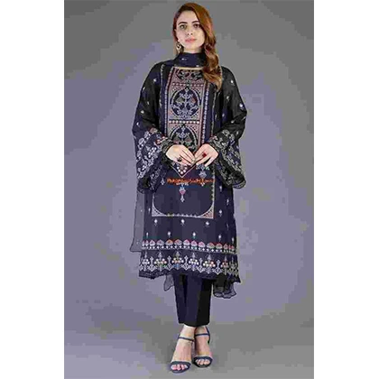 3PC Lawn With Heavy Embroidered Shirt And Bamber Chiffon Dupatta -BFHA741 (B) price in Pakistan