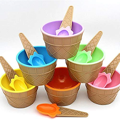 1 Set Plastic Ice Cream Bowls with Matching Spoons Set in price in Pakistan