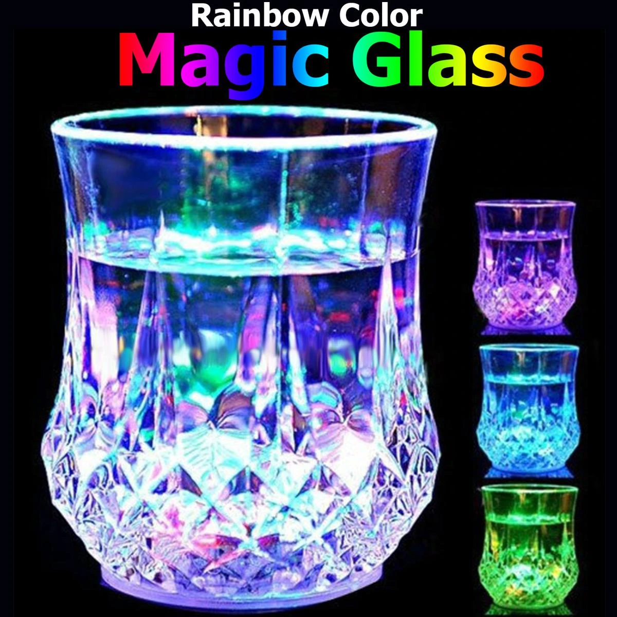 Glass Rainbow Color Light Drink Cup LED Lightning Glass Gift for Kids price in Pakistan