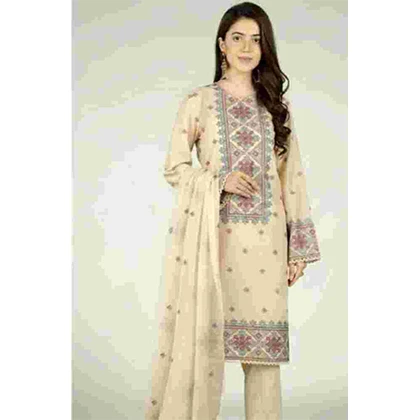 BAREEZE – 3PC Lawn Embroidered Shirt With Embroidered Bamber Chiffon Dupatta -BFLE766 (B) price in Pakistan