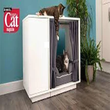 Modern cat house -Wooden cat house- white -walnut model price in Pakistan
