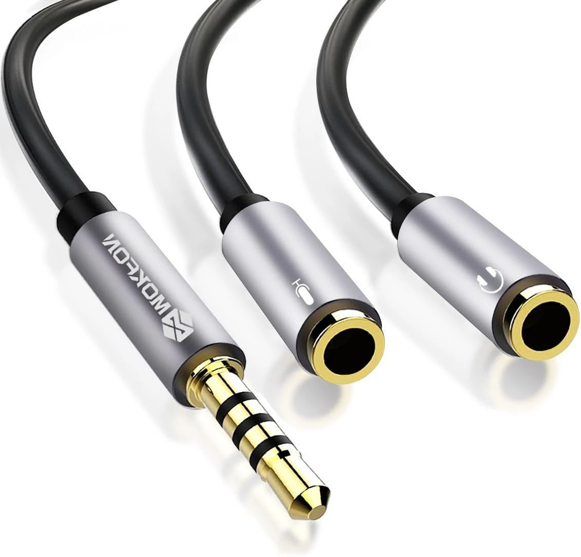 Headphone Y Splitter Mic and Audio Combo Adapter Female to Male PC Headset Extension Cable (Black) price in Pakistan