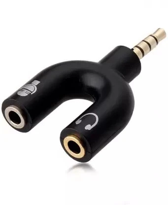 2 In 1 U Shape 3.5mm Aux Male To 2 Female EP Stereo Jack Audio Connector Earphone Headphone Adapter With Mic Converter Y-Splitter Compatible With Mobile, Laptop, Tablet, Mp3 And Gaming Device Phone Converter (Android) price in Pakistan
