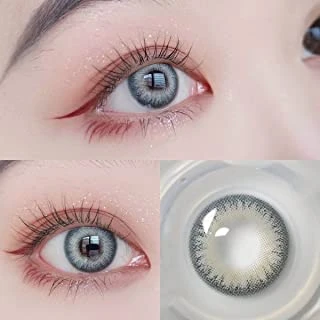 Makeup Contact Lens new Grey,3-Tone Eyes Color Lenses With Case  Eye lenses for Girls price in Pakistan