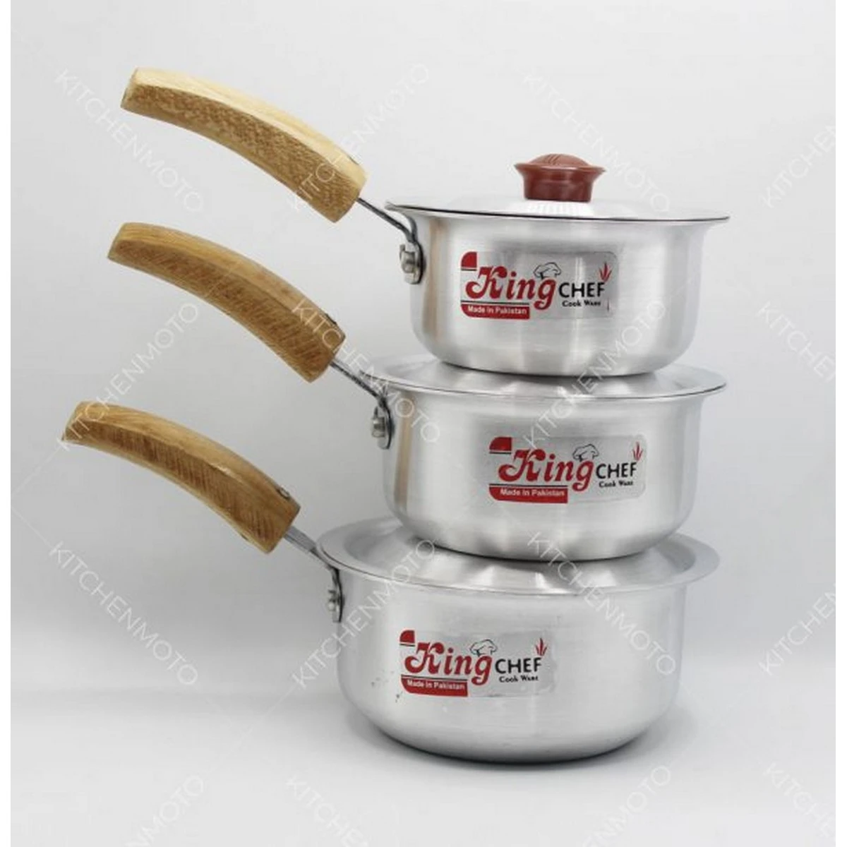 Sauce Pan Silver Steel Sauce Pan Saucepan With Cover 3 Pieces Set Baby Metal Polish price in Pakistan