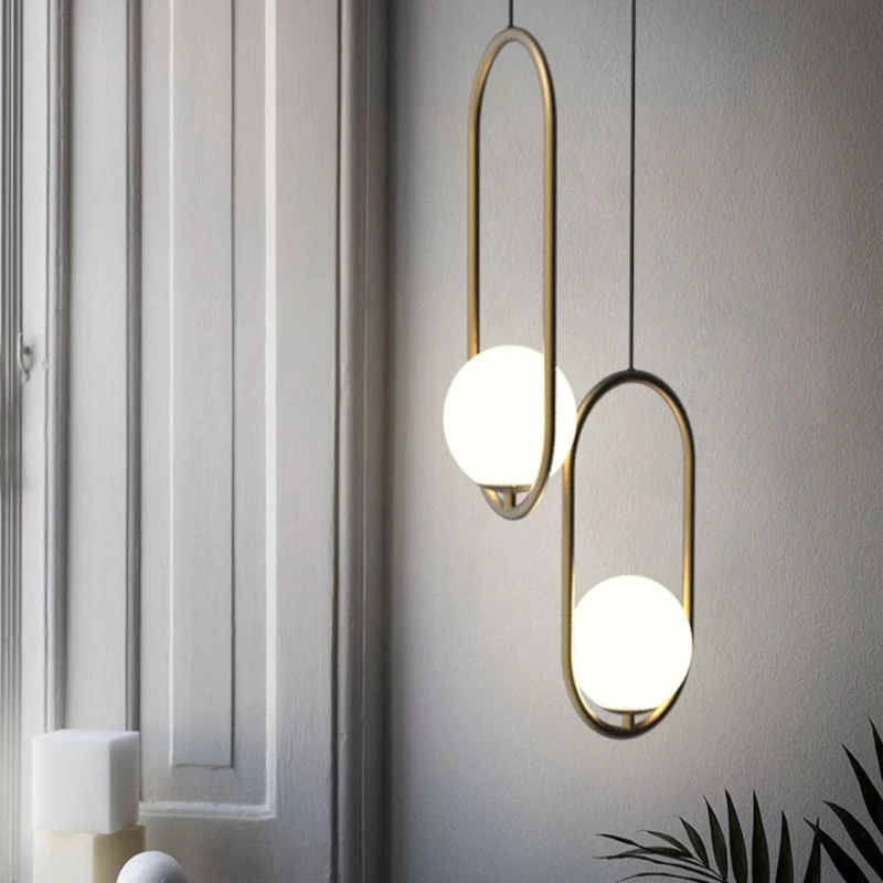 Nordic Style Creative Design Glass Ball LED Pendant Light For Dining Room Living Room Bedroom Home Decor Lighting price in Pakistan