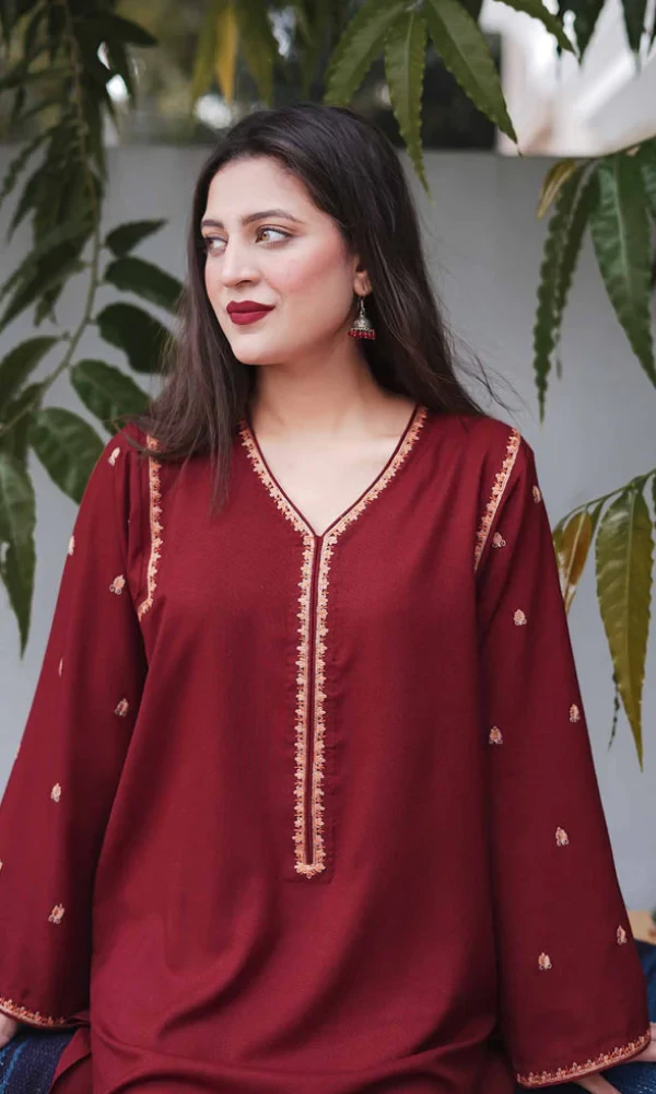Aisling – 3PC Dhanak Embroidered Shirt With Embroidered Shawl price in Pakistan