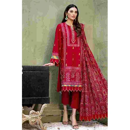 3PC Lawn Heavy Embroidered Shirt With Bamber Chiffon Embroidered Dupatta -BFHA797 (B) price in Pakistan