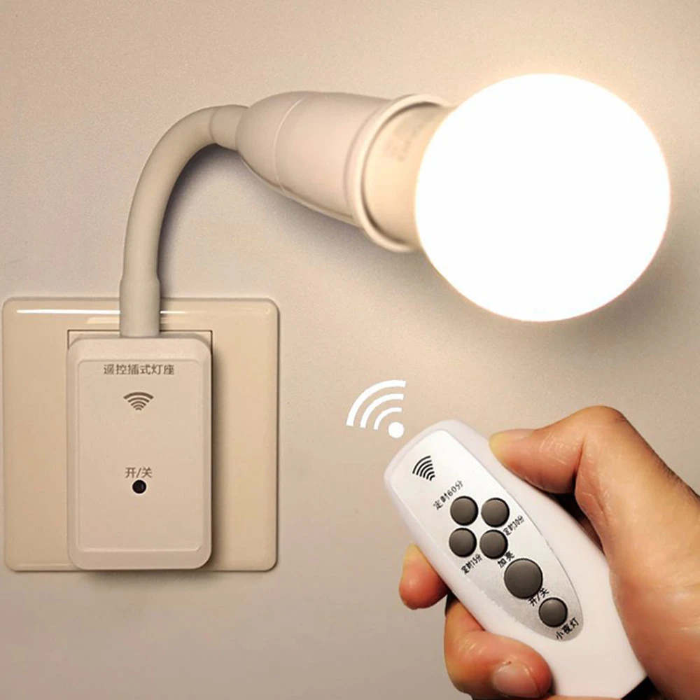 E27 LED Remote Control Plug Lamp Holder Light Base for Night Light price in Pakistan