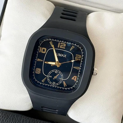 Square Design Analog Watch For Men, Fashion Casual Wrist Watch with High Quality Rubber Strap for Men price in Pakistan