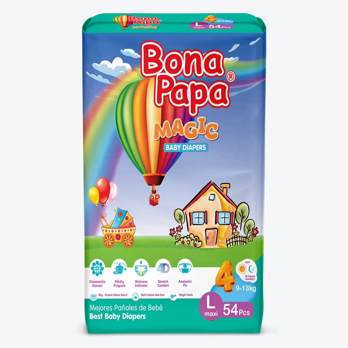 Bona Papa Magic Diapers – New Jumbo-Large -4-Psc 54 price in Pakistan