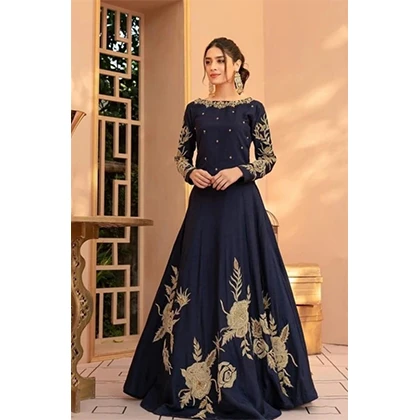 2PC Kataan Silk Heavy Embroidered Frock With Kataan Silk Trouser – BFFC549 (B) price in Pakistan