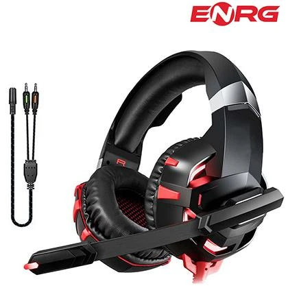 ENRG K2 Gaming Headset Headphone 360 Surround Sound Stereo Over-Ear Headphone with Noise Cancellation Microphone In-Line Control Red LED for PC PS4 Xbox Mobile price in Pakistan