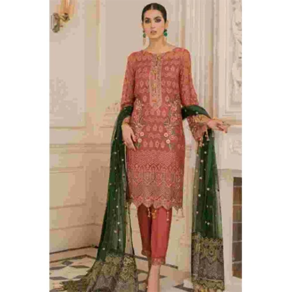 3PC Lawn Embroidered Lawn Shirt Embroidered Bamber Pure Chiffon Duppata -BFFC762 (B) price in Pakistan