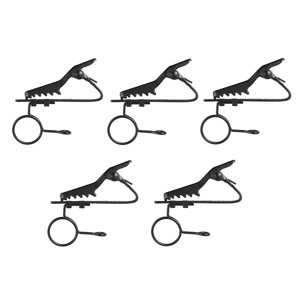 Andoer EY-J04A 5pcs 6mm 10mm Mic Microphone Lapel Tie Clip Lavalier Replacement Lapels Cable Clip Top Quality Universal Black price in Pakistan