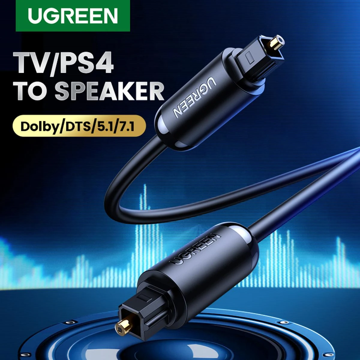 UGREEN Optical Audio Cable Fiber Audio Digital Toslink Cable for Home Theater, Sound bar, TV, PS4, Xbox, Blu-Ray Players price in Pakistan
