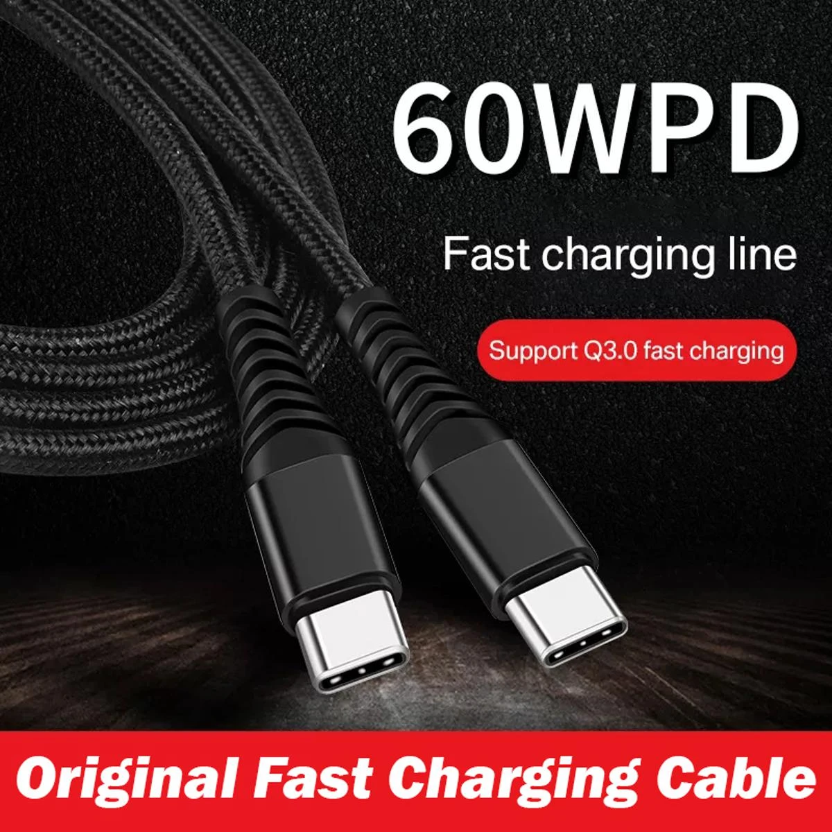 Super Fast Charging Cable Ultra Durable Braided Data Transfer USB C to C Cable price in Pakistan