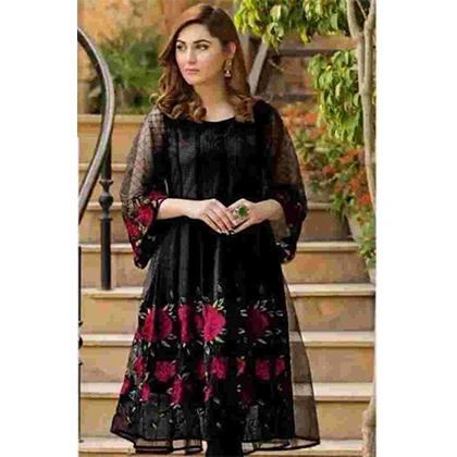 2pc Net Embroidered Lawn Shirt With Embroidered Trouser -BFHA695 (B) price in Pakistan