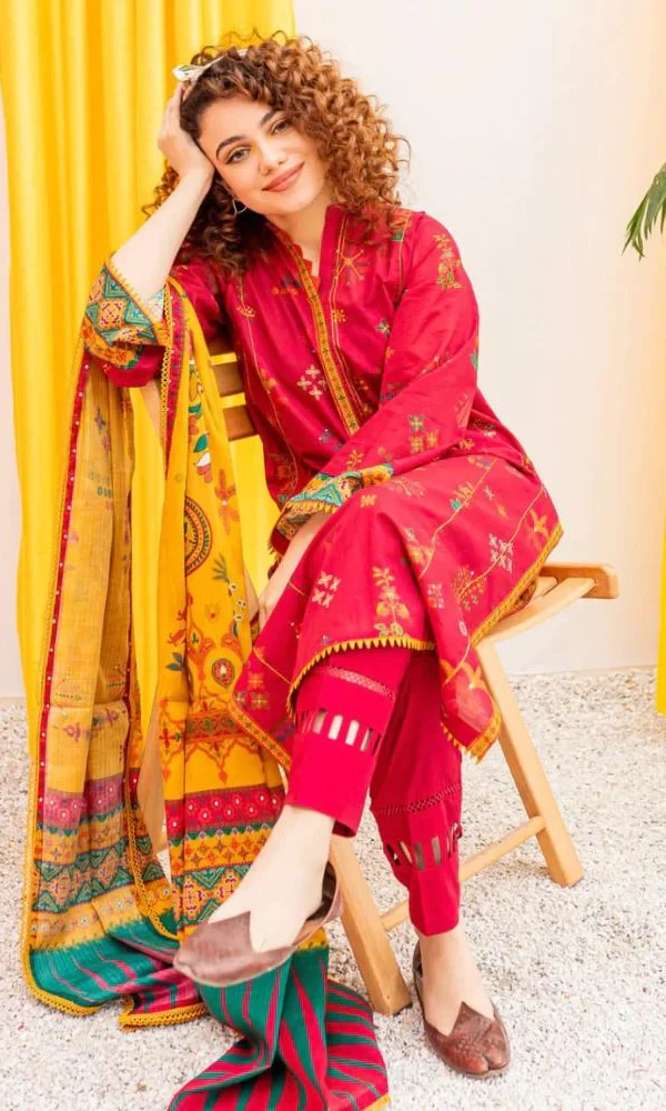 Batik-3PC Linen Front Embroidered Shirt With (D) price in Pakistan