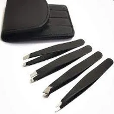 Tweezers Set for Eyebrows – Professional Stainless Steel Slant, Point, Flat, Point Slant Tips Hair Tweezers Set for Face Hair, Eyebrows, Plucking & One Eye Brow Scissor.-Full Stainless Steel. price in Pakistan