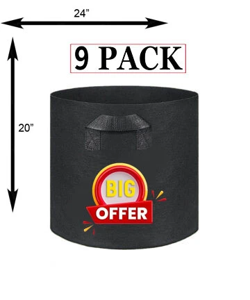 Pack Of 9 Grow Bag I 20 Gallon Grow Bag I 20 X 24 I For vegetables For kitchen gardening lovers ( FFZ) price in Pakistan