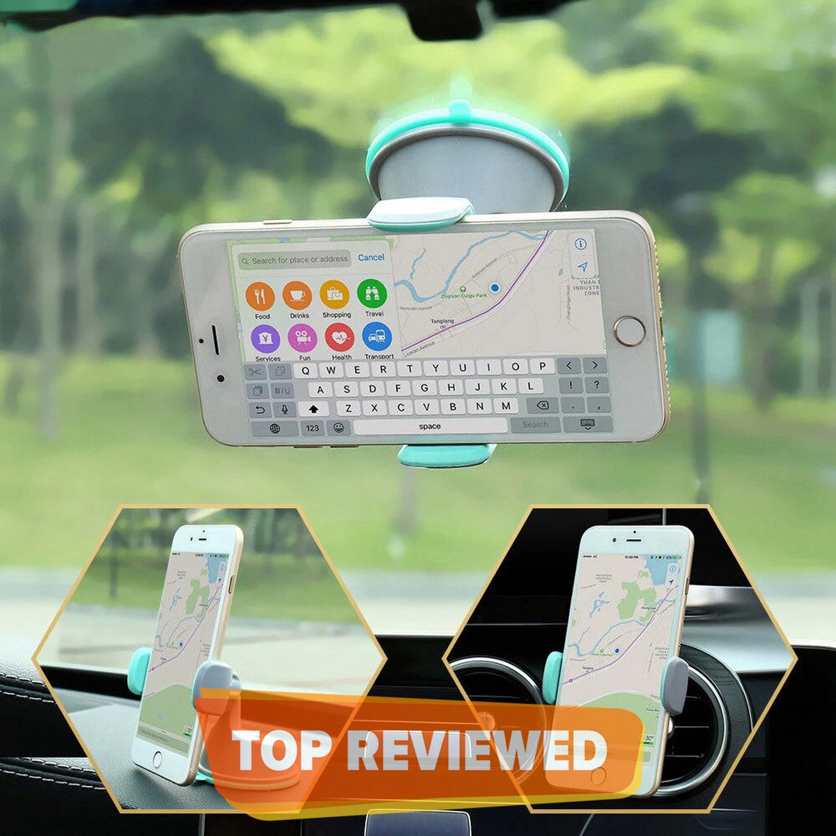 3in1 Car Phone Holder for Mobile Phone in Car Universal Dashboard Windshield Air Vent Clip Stand Bracket for iPhone Xiaomi price in Pakistan