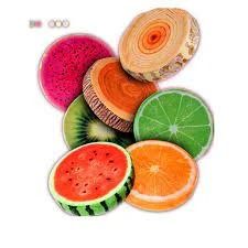 Pack OF 3 – 3D Fruit – Watermelon – Kivi – Orange – Printed Round – Cushion Pillow price in Pakistan
