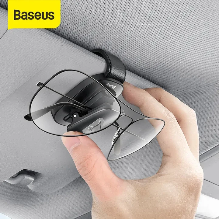 Baseus Car Glasses Case Auto Sun Visor Glasses Holder Sunglasses Clip Card Ticket Holder Pen Case price in Pakistan