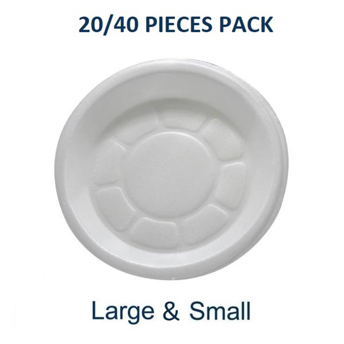 20/40 Pieces Disposable Foam Plates for snacks, rice, fries, bbq parties price in Pakistan