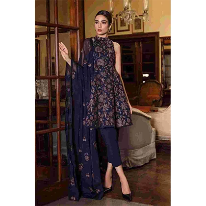 3PC Lawn Embroidered Shirt With Embroidered Bamber Chiffon Dupatta -BFFC847 (B) price in Pakistan